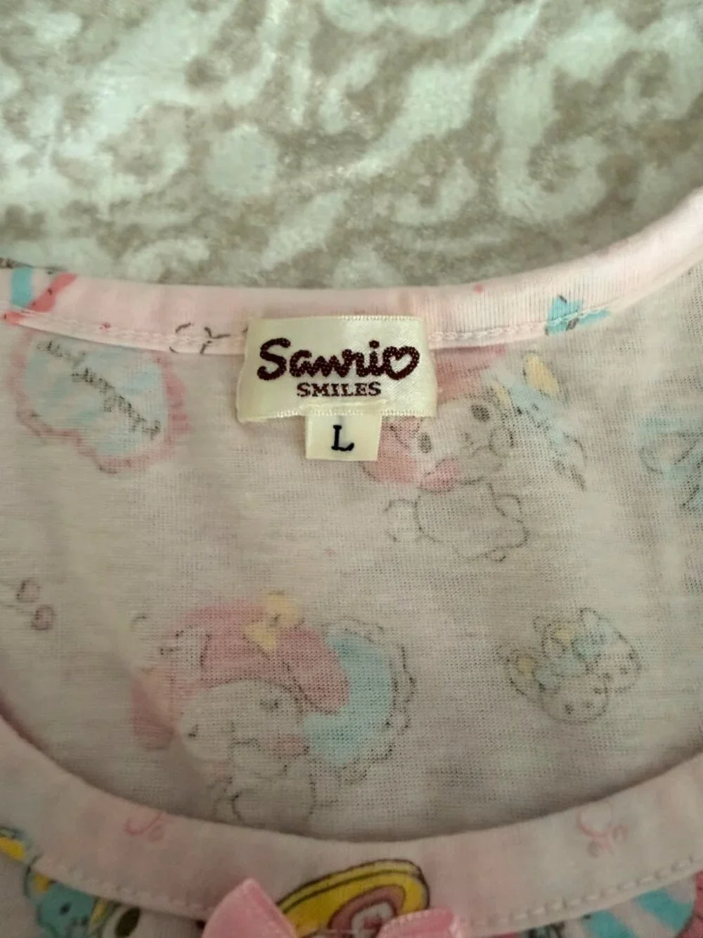 Sanrio My Melody Girls Pink Pajama Set Size L Ruffle Shorts